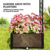 Garden Arch Outdoor Trellis Arbor with 2 Planter Boxes, 109.4