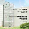 Mini Greenhouse with Screen Roof, Portable Small Greenhouse with Roll-Up Zipper Door, 27.6