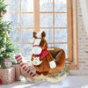 Qaba Baby Rocking Horse, Plush Animal Rocker for Toddlers Aged 18-36 Months, Stuffed Ride Toy with Hand Puppet, Sounds, Seat Belt, Brown