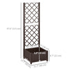 Raised Garden Bed with Trellis, Plastic Raised Flower Bed with Drainage Holes and Drain Plugs, 16
