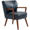 Accent Chair, Modern Armchair, Faux Leather Upholstered Living Room Chair with Wood Legs and Wide Padded Seat