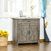 Farmhouse Sideboard Buffet Cabinet, Storage Cabinet with Barn Doors, Ash Grey