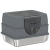 Stainless Steel Cat Litter Box with Lid, High Sided Enclosed Litter Box with Removable Lid, Tray, Scoop
