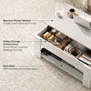 Lift Top Coffee Table with Hidden Storage Compartment and Open Shelf, Center Table for Living Room, White