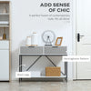 Modern Console Table with 2 Drawers, 2 Tier Entryway Table with storage Shelf, Narrow Sofa Table for Living Room, Hallway, White