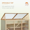 Wooden Hamster Cage Rat Cage with Slide, Tray, Natural Wood