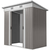 7' x 4' Outdoor Storage Shed, Metal Garden Tool Storage House Organizer with Lockable Sliding Doors and Vents for Backyard Patio Lawn