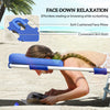 Outdoor Lounge Chair, Adjustable Folding Chaise Lounge with Face Cavity, Tanning Chair Sun Lounger Bed Recliner, Blue