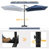8' x 8' Square Patio Hanging Offset Umbrella with 360° Rotation, Aluminum Outdoor Cantilever Parasol with Crank & Tilt, Sun Canopy Shelter with Cross Base, Dark Blue