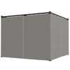 10' x 10' Retractable Pergola Canopy with Sidewalls, Metal Outdoor Gazebo Sun Shade Shelter