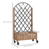 Raised Garden Bed with Metal Trellis, Elevated Planter Box with Wheels and Drainage Holes, 20.5