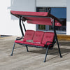3-Person Porch Swing Chair, Patio Swing Bench with Adjustable Canopy, Removable Thicken Cushion and Weather Resistant Steel Frame for Outdoor, Garden, Poolside