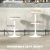 Wood Barstools Set of 2, Swivel Bar Stools with Adjustable Height for Kitchen Counter, Natural Wood and White