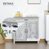 Farmhouse Sideboard Buffet Cabinet, Storage Cabinet with Barn Doors, Grey Grain