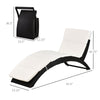 Patio Rattan Chaise lounger wicker Foldable Reclining Backrest PE Rattan Outdoor Lounge Chair, Recliner with Cushion for Garden, Backyard, Lawn,Balcony