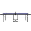 Soozier Full Size Table Tennis Table, Folding Ping Pong Table with Net, Paddles, Balls and Wheels, Blue