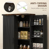 Farmhouse Kitchen Pantry Storage Cabinet, Kitchen Pantry Cabinet with Doors and Adjustable Shelves, Black