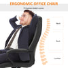 Chaise de bureau de massage, Fauteuil de direction à dossier haut avec vibration à 6 points, minuterie, hauteur réglable, siège pivotant et fonction berçante, Noir