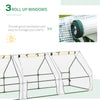 9' x 3' x 3' Outdoor Mini Greenhouse, Portable Tunnel Greenhouse with Large Zipper Doors and PE Cover for Garden, White