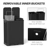 Kitchen Garbage Bin, 2 x 7.9 Gal (2 x 30 L) Trash Can, Soft-Close Garbage Can with Removable Inner Buckets, Black