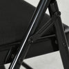 Set of 6 Metal Foldable Chairs, Linen Padded Folding Chairs with Cushion Seat and Open Back for Indoor, Black