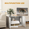 Hidden Cat Litter Box Enclosure with Double Doors, Hole, Pet House Side End Table, 31.5