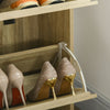 Shoe Storage Cabinet Organizer for 18 Pairs of Shoes with 3 Flip Drawers and Adjustable Shelves, Dark Walnut