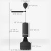 Soozier Freestanding Boxing Punch Bag Stand with 360° Rotating Flexible Arm, Speed Ball, Waterable and Sandable Base, Black