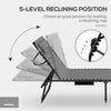 Folding Chaise Lounge with Reclining Back, 25.6