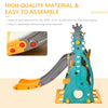 Qaba 4-in-1 Toddler Slide and Swing Set with Basketball Hoop and Adjustable Seat Height, Kids Play Climber Slide Playset for Indoor and Outdoor Playground Activity Center