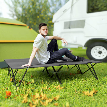 Two Person Folding Camping Cot Outdoor Portable Double Cot with Carrying Bag 76
