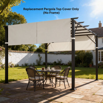2 Pcs UV Protection Pergola Replacement Canopy, Pergola Shade Cover, Easy to Install, for 10' x 10' Pergola, Cream White