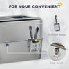 Stainless Steel Cat Litter Box with Lid, Extra Large Enclosed Litter Box with Top Litter-Catching Holes, Scoop, Silver