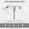Arc Tree Floor Lamp with 5 Adjustable Rotating Lights, Modern Standing Gooseneck Reading Light for Living Room Bedroom Office, Satin Nickel
