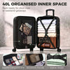 20-Inch Expandable Luggage, Hardshell Suitcase with Spinner Wheels, Top Handle, Side Handle, TSA Lock, Black