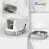 Large Stainless Steel Litter Box, Enclosed Metal Cat Litter Tray with Scoop, Deodoriser Bag, Front-Entry and Top-Exit