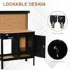 Multipurpose Tool Workbench for Garage, Garage Bench with Storage Drawer, Peg Board, Lockable Cabinet