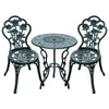 3 Pieces Patio Bistro Table and Chairs Antique Green