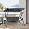 3-Seat Patio Swing Chair, Outdoor Canopy Swing Glider with Adjustable Shade