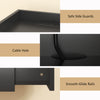 Wall Mounted Bedside Table, Set of 2 Floating Nightstand with Charging Station, Drawer and Open Shelf for Bedroom, Black