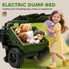 Qaba 24V 4WD Kids Ride On Truck with 6 Wheels Electric Ride On Car with Remote, Dump Bed for 3-8 Years, Green