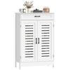 Shoe Cabinet with Louvered Doors, Modern Shoe Storage Cabinet with Drawer and Adjustable Shelves, White