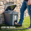 Dog Poop Outdoor Garbage Bin, 8 Gal Pet Waste Garbage Can with Lid and Pedal, Waterproof Plastic Trash Can, Dark Grey