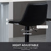 Bar Stools Set of 2, Swivel Counter Height Barstools with Back, Footrest, Adjustable Height, Black