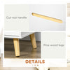 Bedside Table, Nightstand with 2 Drawers, Side Table with Pine Wood Legs for Bedroom, White