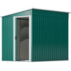 5x7 Garden Shed, Lean-to Metal Storage with Foundation, Sliding Door & 2 Vents for Garden Tools, Green