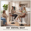 Bar Stools PU Leather Adjustable Swivel Barstools Backrest Counter Chairs Set of 2 Brown