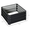 2' x 2' x 1' 2-Pieces Raised Garden Bed with Galvanised Steel Frame for Vegetables, Flowers, Herbs, Grey