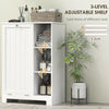 Laundry Cabinet with Removable Basket, Tilt Out Laundry Hamper with Adjustable Shelf and Open Compartments, White