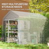 7.9' x 6.6' Garden Storage Tent, Patio Storage Shelter w/ Metal Frame and Double Zipper Doors, Light Grey